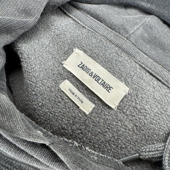 Zadig & Voltaire Sweatshirt Dress XS Black Gray Silly Bis Snake Whimsigoth Goth - Picture 9 of 14